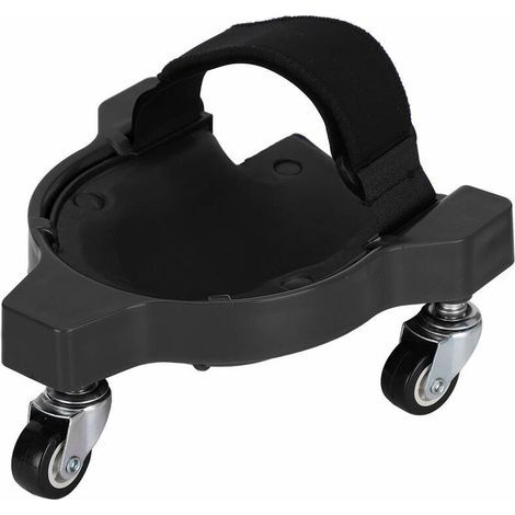 Genouillère pour le travail du bois, genouillères roulantes, genouillère coulissante flexible, facile à utiliser pour peindre des carreaux de pose (black) (1/5)