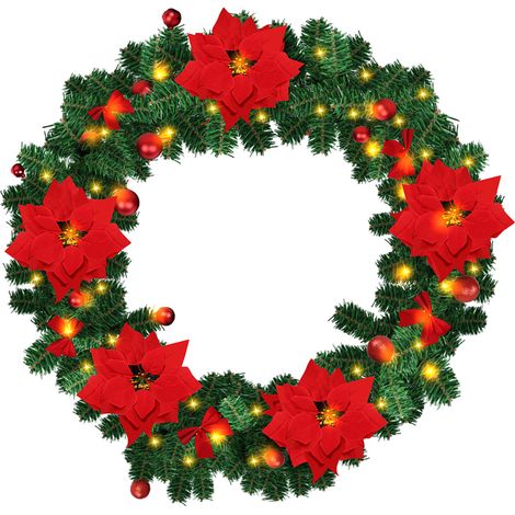 Randaco Ghirlanda natalizia - Ghirlanda di Natale - 2,7 m - Ghirlanda di luci per albero di Natale a LED per feste di compleanno di nozze di Natale, rossa (1/5)