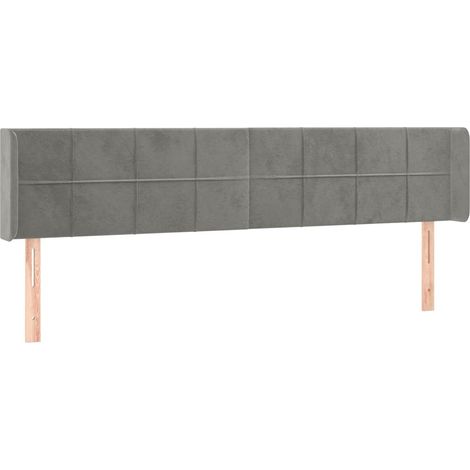 Maison Exclusive - Cabecero de terciopelo gris claro 183x16x78/88 (1/5)