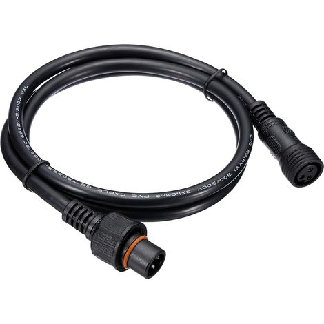 Câble d'Extension 3 Broches de 3,28 Pieds, 18AWG, Connecteur Étanche IP67 avec Mâle et Femelle aux Deux Extrémités pour Bandes LED, Noir (1/4)