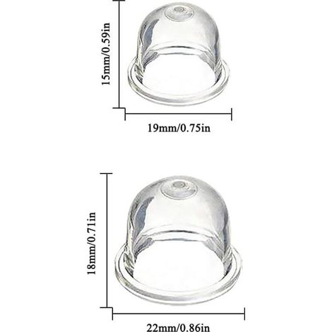 12 Pièces Pompe D’amorçage Pour Carburateur 19 mm Et 22 mm Compatible Débroussailleuse Tronçonneuse Souffleur Tondeuse