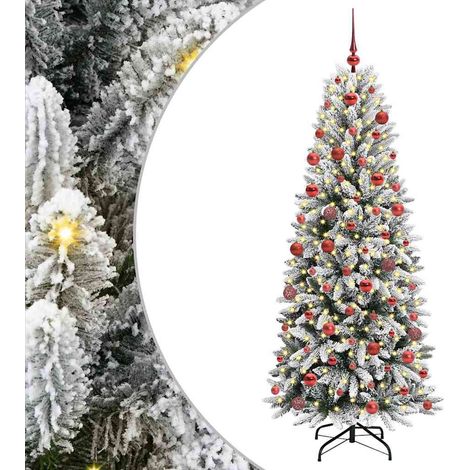 Künstlicher Weihnachtsbaum mit 300 LEDs mit Ständer Weiß 180 cm vidaXL