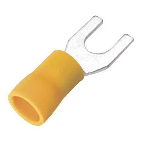 Cosse à fourche à sertir RS PRO Isolé, Jaune 10AWG 6mm² 12AWG 4mm²