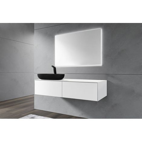 Mueble de lavabo ARCTIC 1200 Blanco Softtouch para lavabo de encimera. (1/5)
