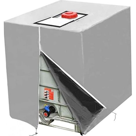 Housse de protection pour cuve IBC 1000 L, résistante aux UV, étanche à l'eau et à la poussière, 116 x 100 x 120 cm, avec sac de rangement (1/5)