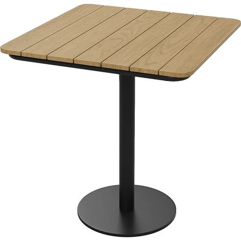 Tavolo da giardino quadrato L.70 cm in polywood e metallo - Nero - LYLIOS di MYLIA (1/5)