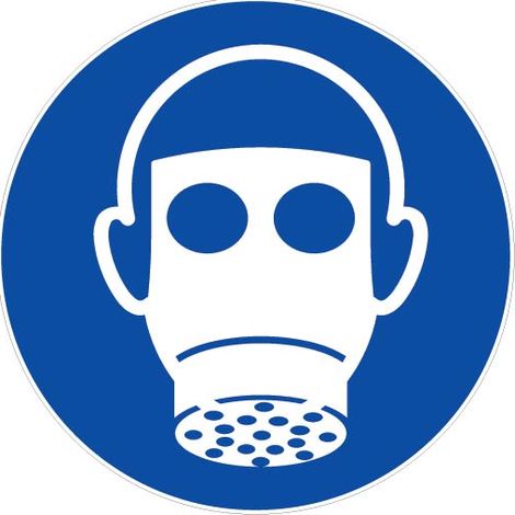 Panneau Obligation de porter un masque de protection respiratoire - Rigide Ø180mm - 4041308