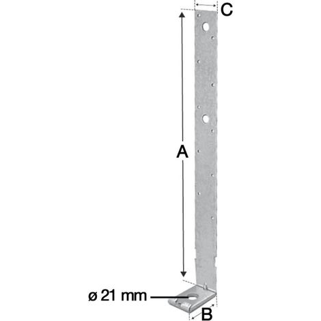 Anclaje de acero inoxidable LTT20B 502x70x51