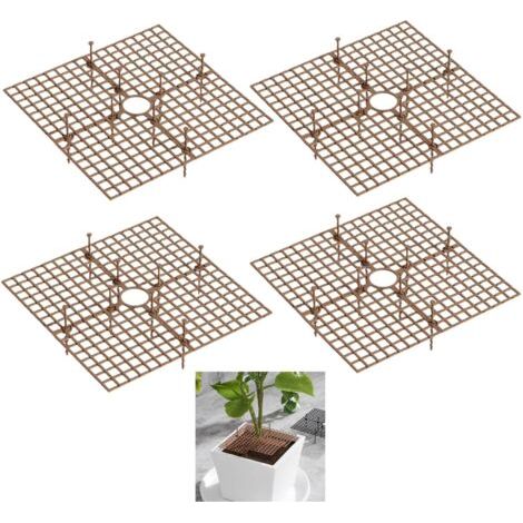 BUNTHAUS Lot de 4 cache-pots de fleurs de 30 cm avec découpe centrale pour plantes (marron) (1/5)