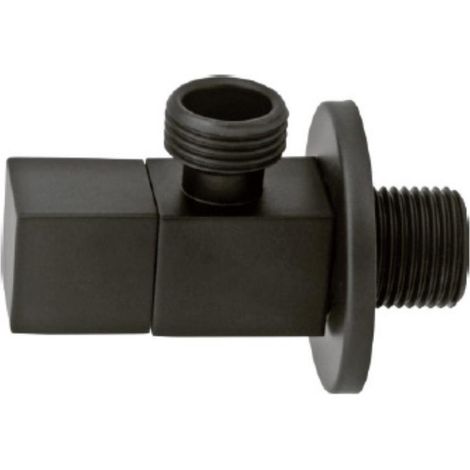 VALVULA ESCUADRA 1/2X3/8 NEGRA MOD BLACK CUBE M/REDOND=AR021-1