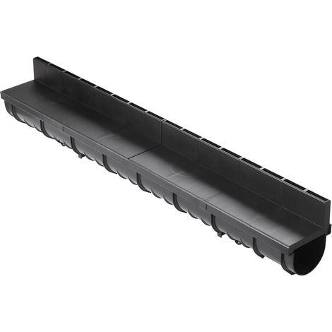 MEA – Caniveau d'évacuation 1m – Largeur 100mm – Hauteur de fente 60mm – Grille fente A15 – Composite armé de fibres de verre