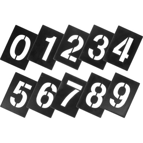 Pochoirs Numériques Pvc Noirs Réutilisables 0-9, 1 Set Modèle Multi-usage, Forte Tenue, pour Tableau Noir et Bois, Usage Déco Saisonnière (1/5)