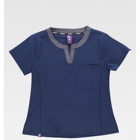 Casaca de mujer combinada para servicios, cuello en V B6953 WORKTEAM S Turquesa (1/2)