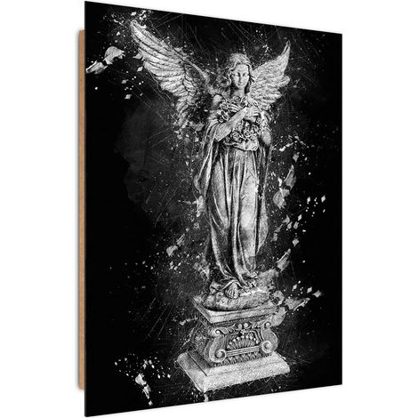 Tableau bois Statue d'Ange - 70 x 100 cm (1/5)