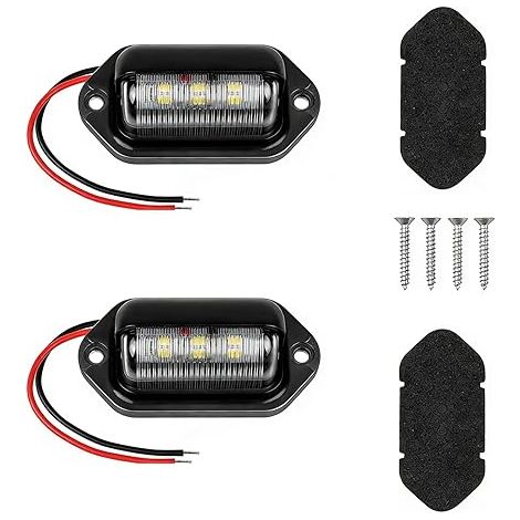 Feux de Plaque Immatriculation, 6SMD Étanche avec Montage Facile, Éclairage pour Camions, Motos, Remorques, Résistant aux Intempéries, License Plate Light (1/5)