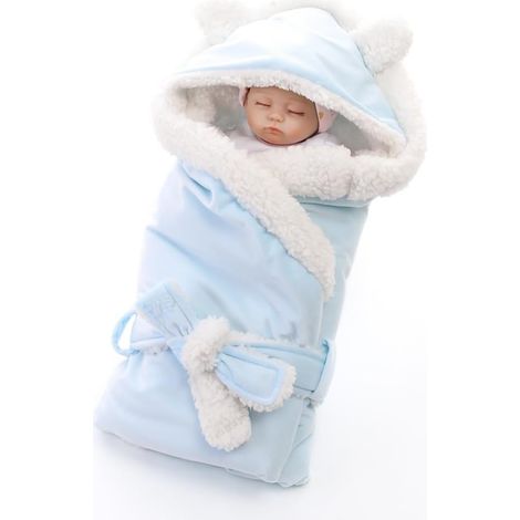 Tigrezy-Wickelschlafsack für Babys von 0–6 Monaten, Winter-Plüschdecke aus Plüsch