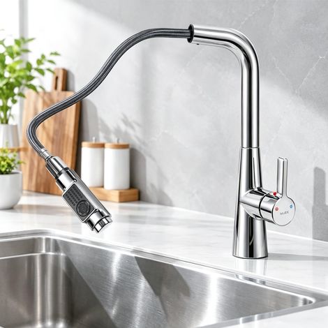 Robinet de Cuisine avec Douchette Extensible 2 Modes en Laiton (1/5)