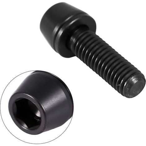 Vis À Tête Conique - Alliage De Titane - Pour Vtt - Avec Rondelle - 21 Mm - Noir - 1 Pièce (1/2)