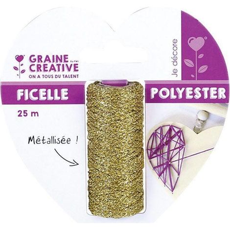 Bobine de ficelle métallisée dorée 25 m - String Art