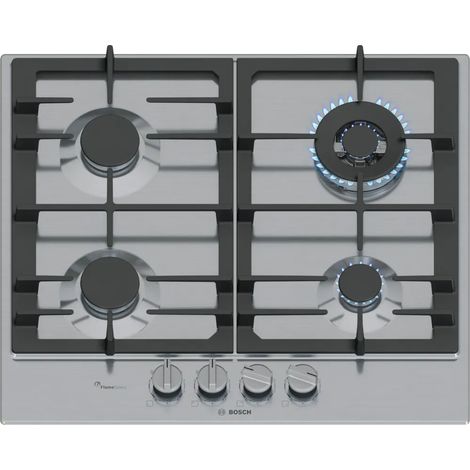 Bosch Serie 6 PCH6A5I95. Colore del prodotto: Acciaio inox, Posizionamento dell'apparecchio: Da incasso, Dimensione della larghezza del piano cottura: 58 cm. Tipo di controllo: Manopola, Posizione ...