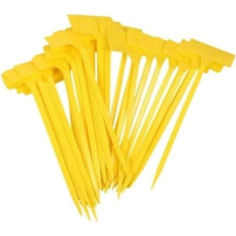 50 Pièces étiquettes plante,etiquette jardin exterieur,grand étiquettes plastique potager,étiquettes de Culture réutilisables-Jaune(309CM) (1/5)
