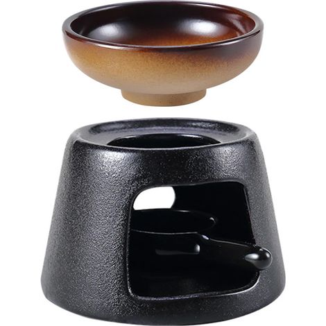 Brûleurs d'huiles essentielles en céramique avec bol et cuillère à bougie chauffe-plat pour aromathérapie et décoration de salle de relaxation (1/5)