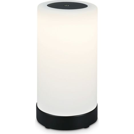 Briloner Leuchten - LED Tischlampe Akku, Dimmbar, Glas LED Tischleuchte Kabellos, Touchfunktion, 3.300K Warmweiß, Schwarz, 245x125 mm (HxD)