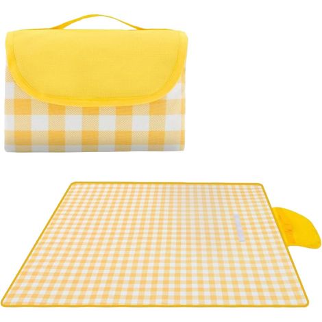 Couverture d'extérieur - Tapis de pique-nique pliable, tapis de camping résistant au sable Grande couverture imperméable non antidérapante avec poignée pour utilisation sur balcon, tapis portable de (1/4)