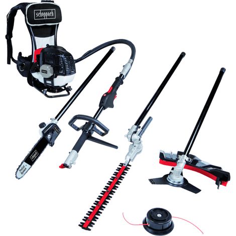 4in1 Multigartengerät MFH5300-4BP scheppach - 1.8PS 51,7 cm³ 2-Takt-Motor 450 mm Schnittbreite