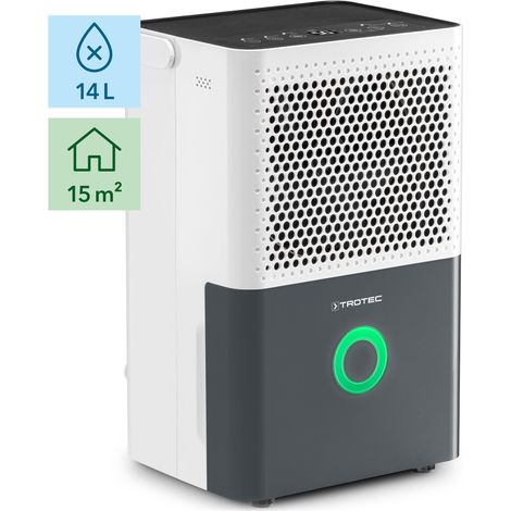 Trotec – Déshumidificateur TTK 33 E – Capacité 14 l/24 h – Pour pièces jusqu'à 15 m² – Émissions sonores 43 dB – Fonction séchage linge (1/5)