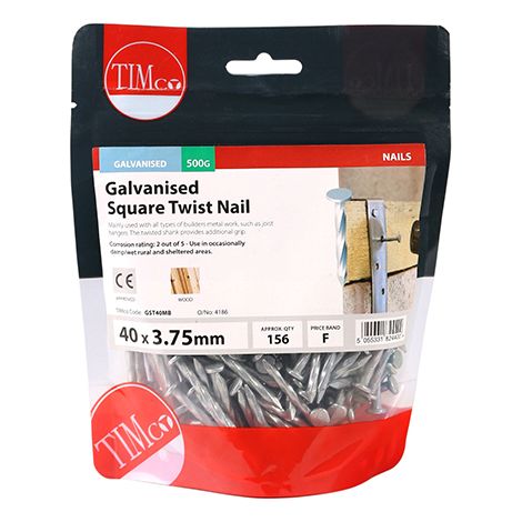 TIMCO Square Twist Nails Galvanised - 40 x 3.75