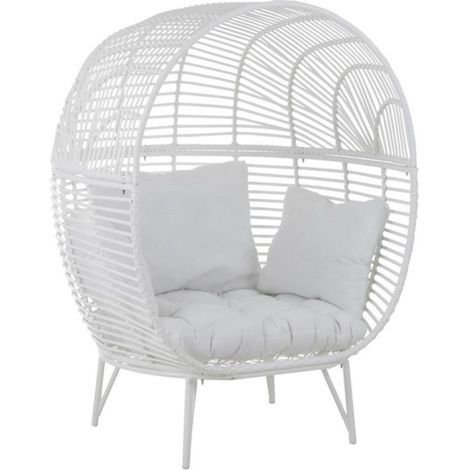 Fauteuil Design Ovale "Aciera" 151cm Blanc (1/4)
