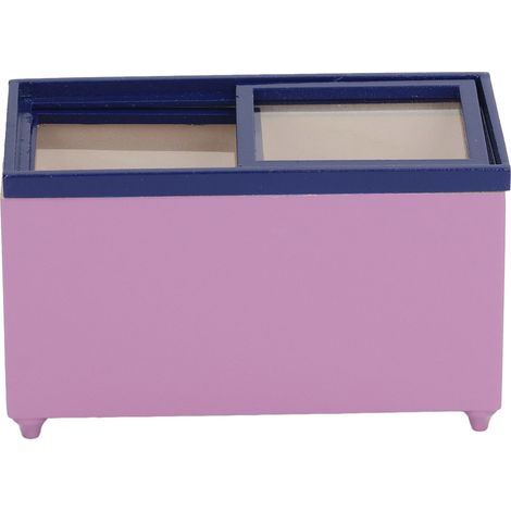 Mini réfrigérateur horizontal 1/12 pour maison de poupée, violet, décoration cuisine miniature réaliste, accessoire DIY mignon. (1/5)