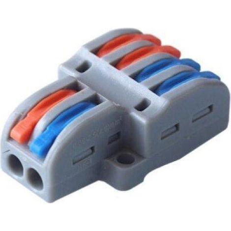Optonica – Borne de raccordement à levier 4 entrées 2 sorties – Connexion rapide sans outils – Section câble 0.08 à 2.5 mm² – Pour alimentations LED