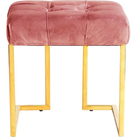 Pouf in velluto rosa antico trapuntato Rare (1/3)