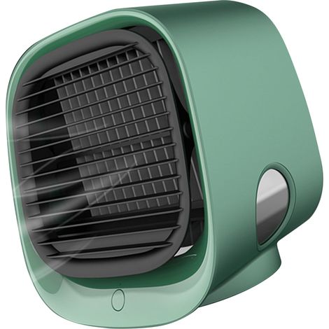 Tragbarer Mini-Elektroventilator mit USB-Aufladung, kühlt den Schreibtisch und sorgt für kühlende Wasservernebelung – ideal für Zuhause und Büro (Grün) (1/5)