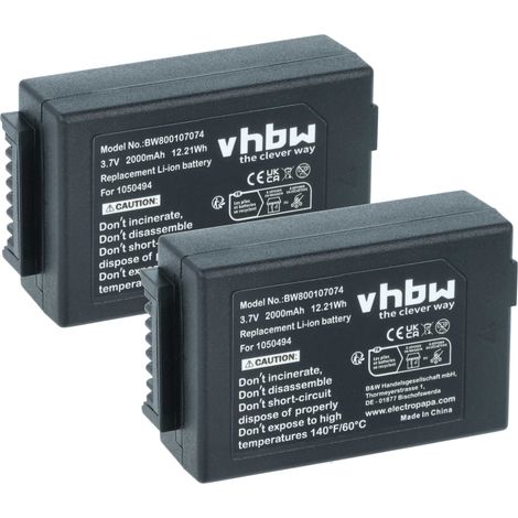 vhbw 2x batteria compatibile con PANTONE S750, S86T, 7525C, 7527C computer portatile scanner (2000mAh, 3,7V, Li-Ion) (1/4)