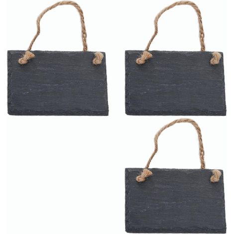 Tableau noir en ardoise à suspendre avec corde en jute, tableau mémo, tableau noir, décoration murale (tableau de 3,9 cm)