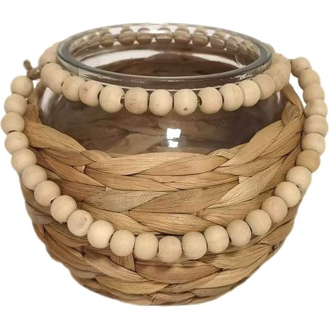 Bougeoir en jacinthe d’eau naturelle, décoration élégante pour la maison, accessoires de style Boho, cadeaux originaux