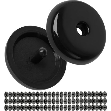 40 Paires Bouton de ceinture, Plastique dur, Noir, Pour ceinture à enrouleur, Rivet de fixation, Réparation véhicule