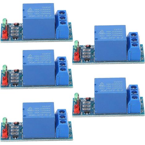 5 Stück 1-Kanal-Relaismodul-Platinenabschirmung mit Optokoppler-Isolation 5V elektronisches Bauteil