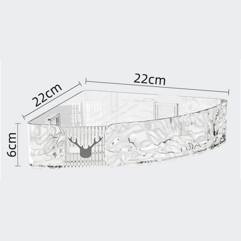 Étagère D'angle Murale - PET Blanc - Salle De Bain Cuisine - 1 Pièce (1/5)
