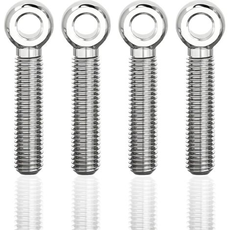 Lot de 4 boulons rotatifs - Filetage long en acier galvanisé - Vis à œil M8 - Écrou à œillet de levage en acier inoxydable 304 - Pour la fabrication automobile (M5, M6, M8,M10) (1/5)