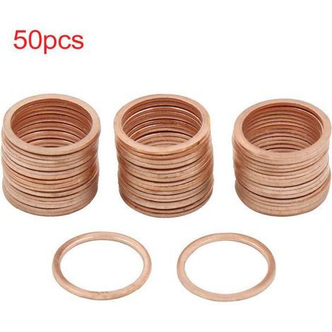 Rondelle 17mm Dia Interne rondelle cuivre, plate-forme, joint étanchéité plaque 50pcs (1/4)