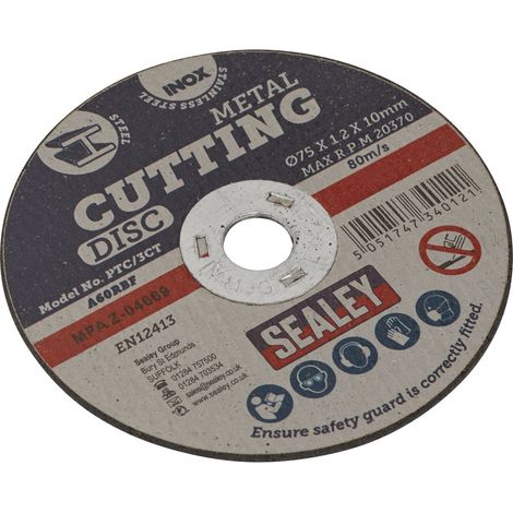 Sealey Cutting Disc �75 x 1.2mm �10mm Bore PTC/3CT