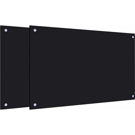 Dosserets de cuisine 2 pcs noir 80x50 cm verre trempé (1/5)