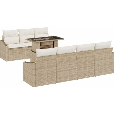 Maison Exclusive - Garten-Sofa-Set mit Kissen mit Speicher 8 pcs