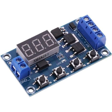 Accessoires électroniques DC 12V 24V double Tube MOS LED relais temporisé numérique déclencheur Cycle minuterie commutateur de retard Circuit imprimé Module de contrôle de synchronisation (1/3)