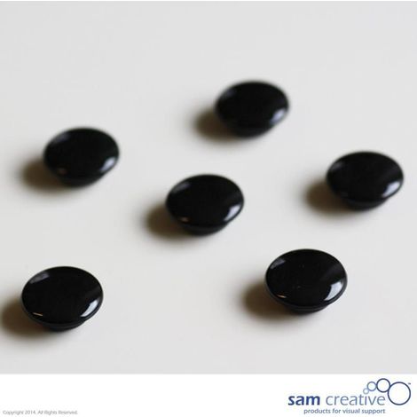 Set di magneti per lavagna bianca in vetro 20 mm nero