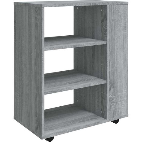 Armadietto con Ruote Grigio Sonoma 60x35x75cm Legno Multistrato DAS432555 (1/5)